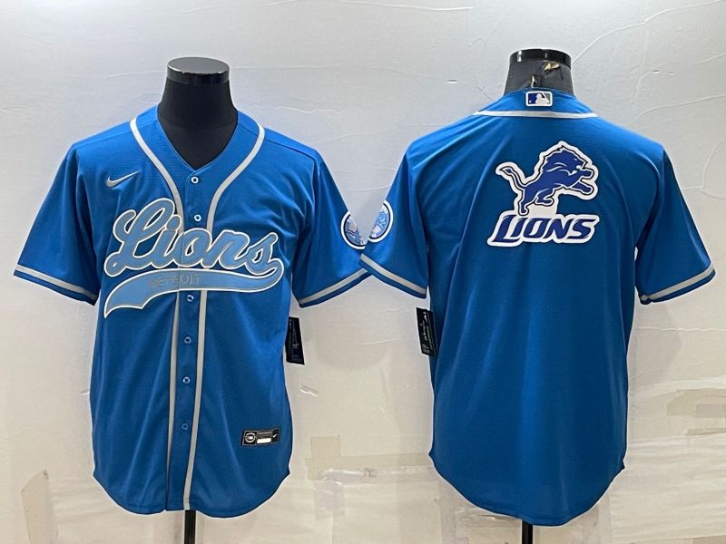 Men Detroit Lions Blank Blue 2022 Nike Co branded NFL Jerseys->detroit lions->NFL Jersey